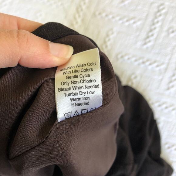 Coldwater Creek Brown Embroidered A-Line Midi Skirt M Flowy Fairycore Hippie Y2K - Picture 10 of 12